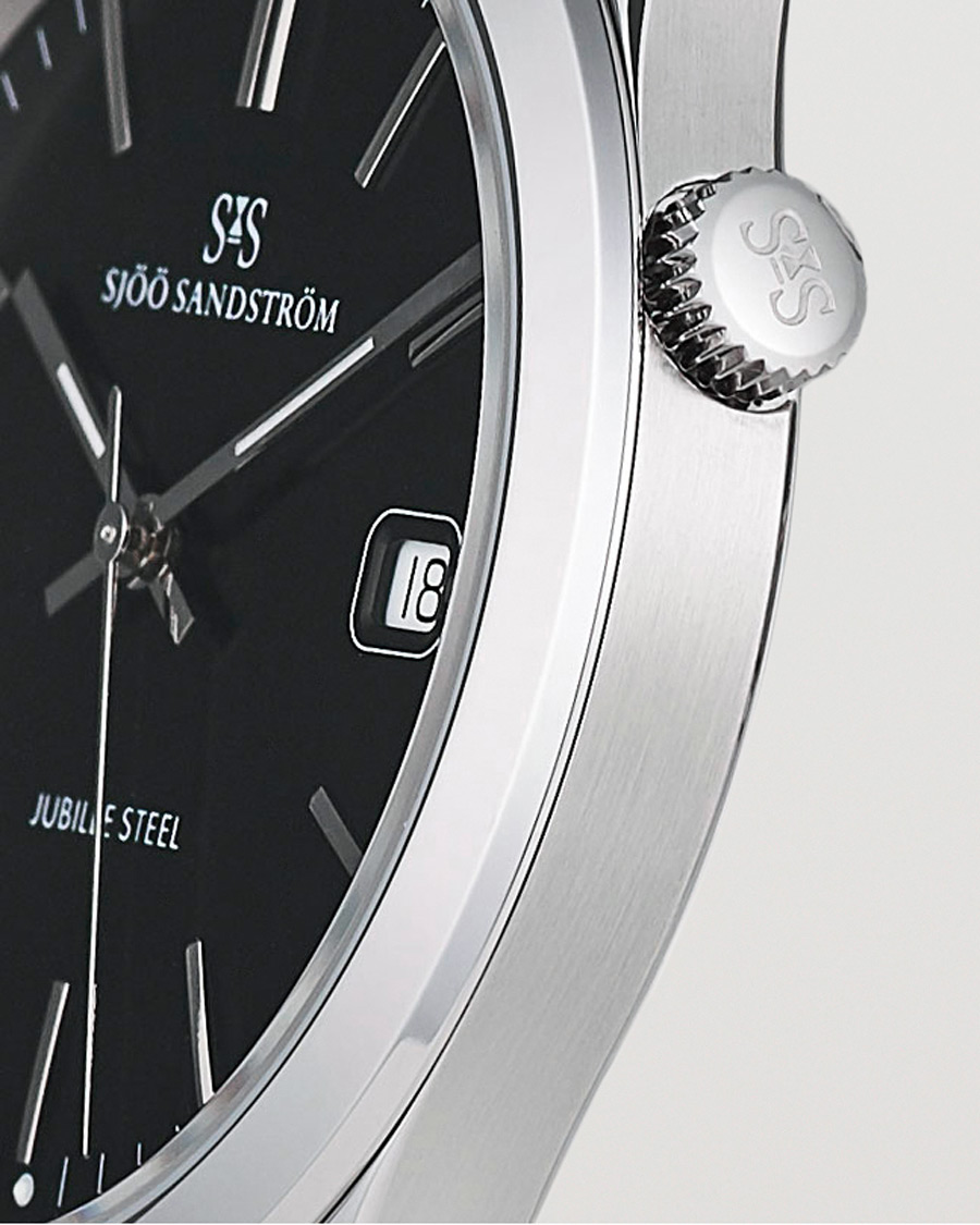 Herren | Sjöö Sandström Jubilee Steel Quartz 40mm Black/Steel | Sjöö Sandström | Jubilee Steel Quartz 40mm Black/Steel