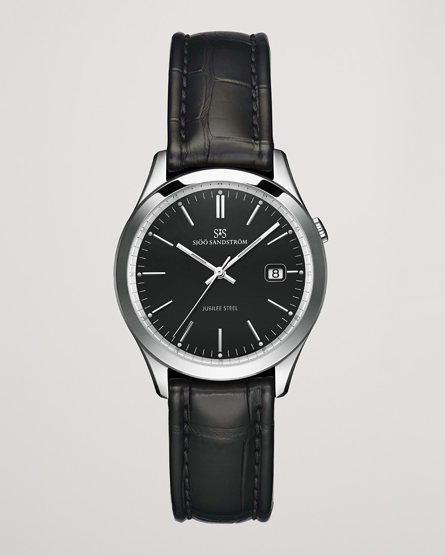 Herren | Sjöö Sandström Jubilee Steel Quartz 40mm Black/Black Calf | Sjöö Sandström | Jubilee Steel Quartz 40mm Black/Black Calf