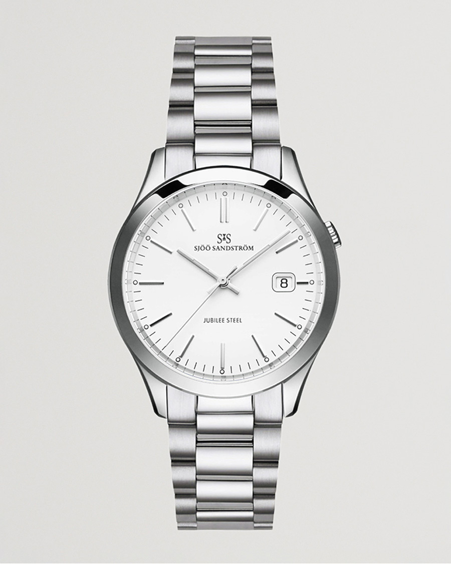 Herren | Sjöö Sandström Jubilee Steel Quartz 40mm White/Steel | Sjöö Sandström | Jubilee Steel Quartz 40mm White/Steel