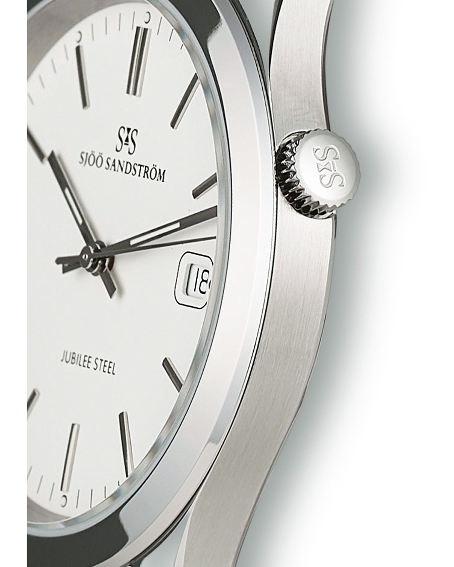 Herren | Sjöö Sandström Jubilee Steel Quartz 40mm White/Steel | Sjöö Sandström | Jubilee Steel Quartz 40mm White/Steel