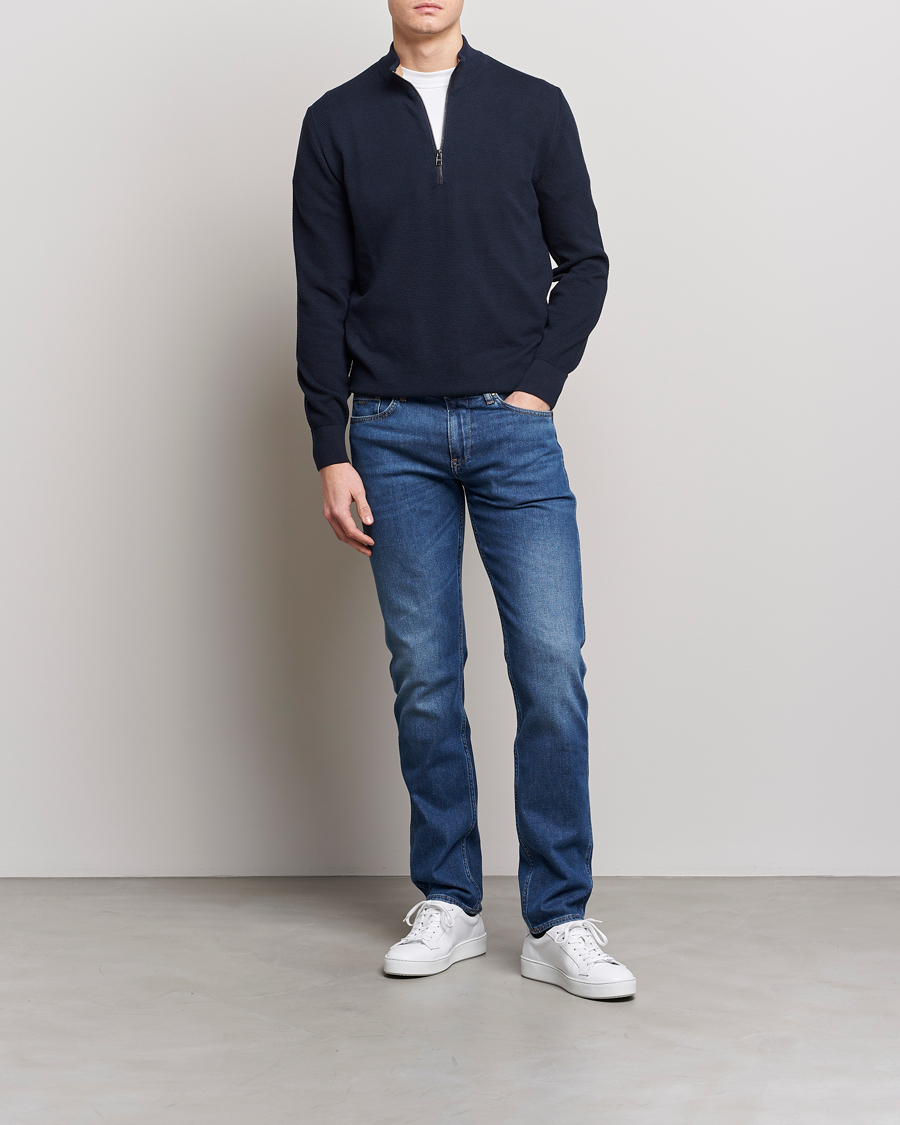 Herren | Pullover | BOSS BLACK | Ebrando Half-Zip Dark Blue