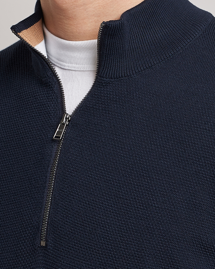 Herren | Pullover | BOSS BLACK | Ebrando Half-Zip Dark Blue