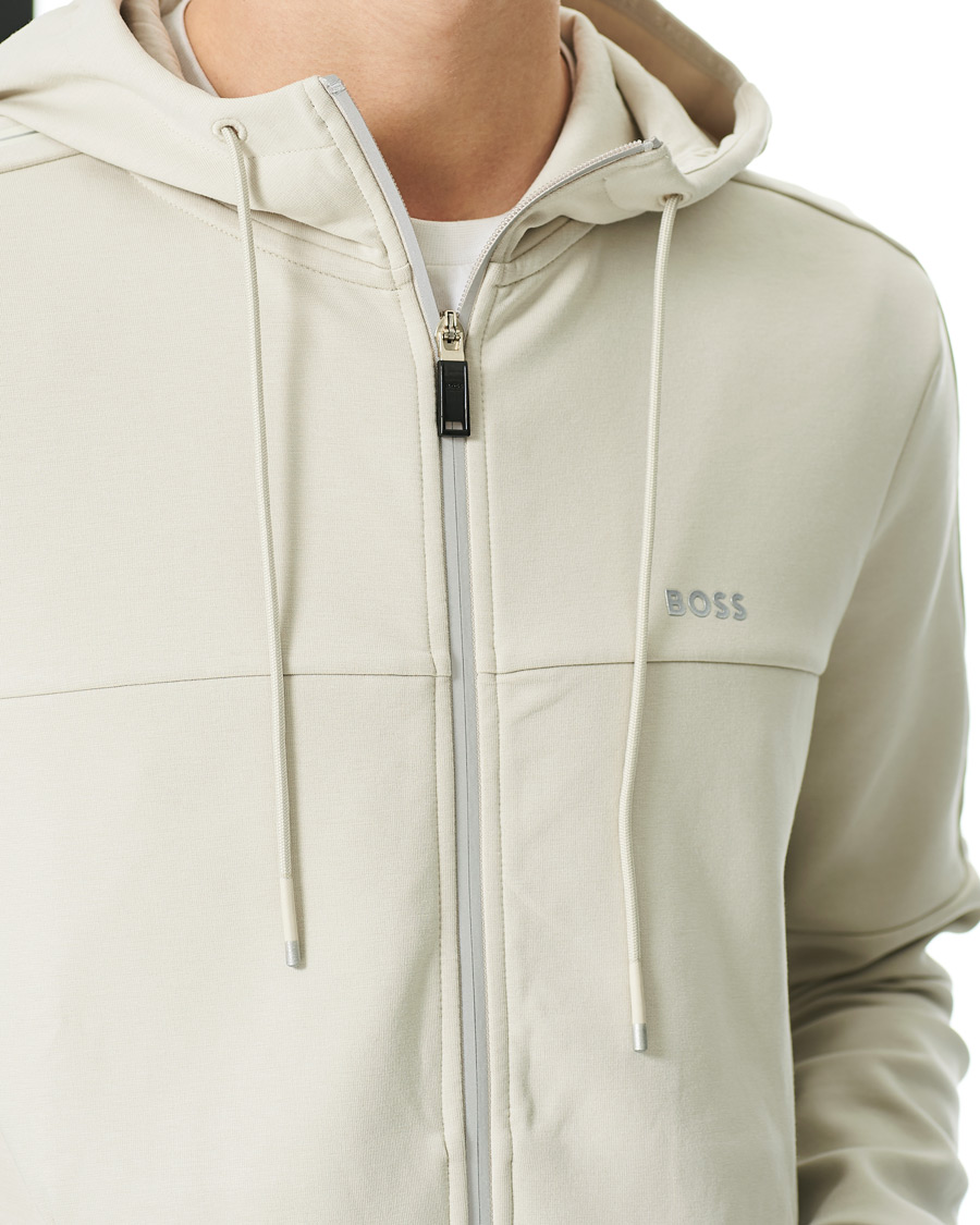 Herren | Pullover | BOSS GREEN | BOSS Athleisure Saggy Full Zip Hoodie Light Beige