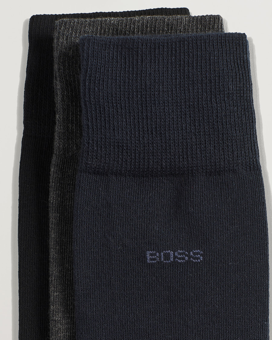Herren | Normale Socken | BOSS BLACK | 3-Pack RS Uni Socks Navy/Black/Grey