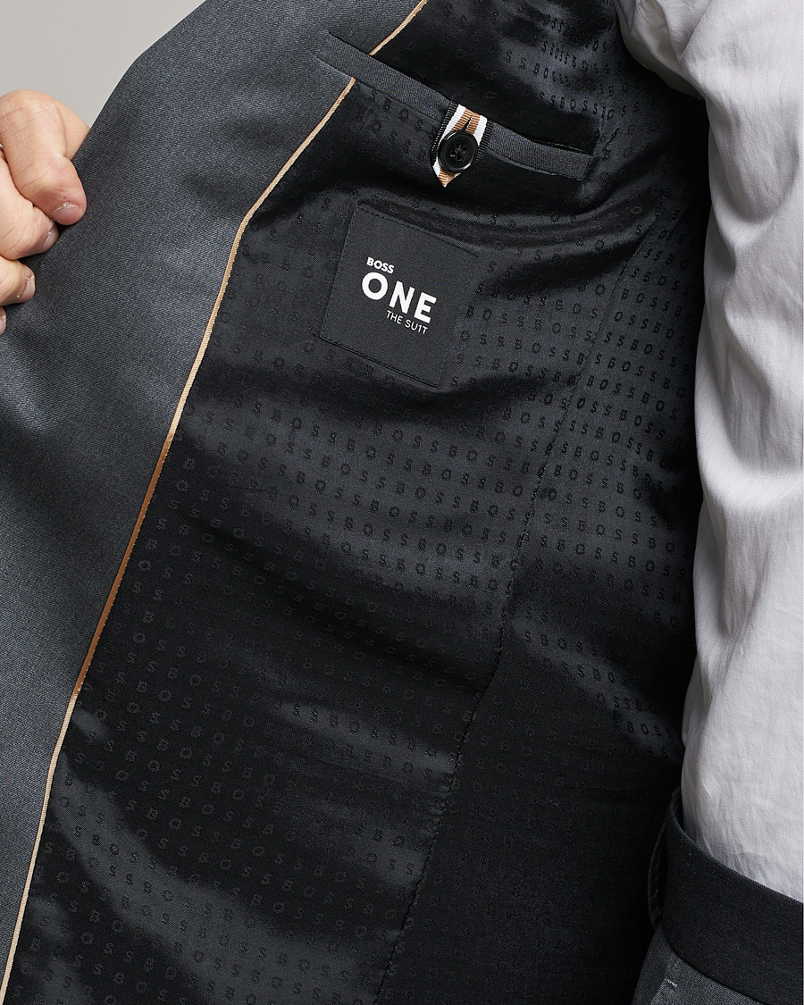 Herren | Sakkos | BOSS BLACK | Huge Slim Fit Wool Blazer Dark Grey