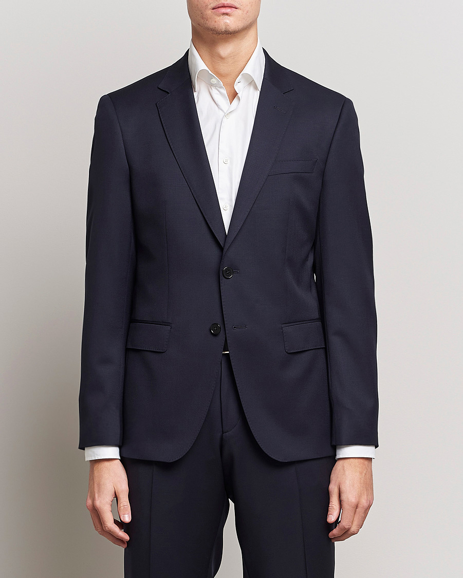 Herren | Sakkos | BOSS BLACK | Huge Slim Fit Wool Blazer Dark Blue