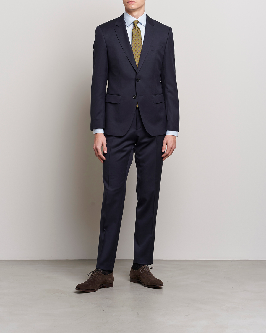 Herren | Hosen | BOSS BLACK | Genius Slim Fit Wool Trousers Dark Blue