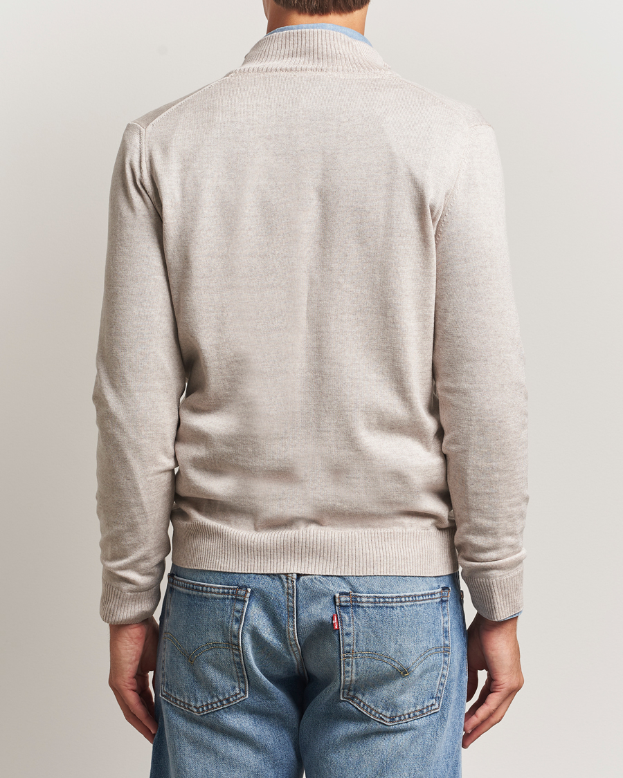 Herren | Pullover | Stenströms | Merino Half-Zip Beige