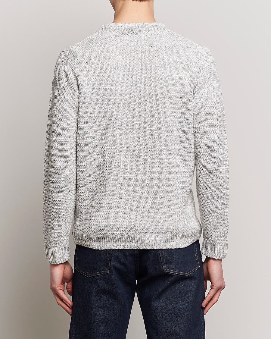 Herren | Pullover | Inis Meáin | Moss Stiched Linen Crew Neck Cream