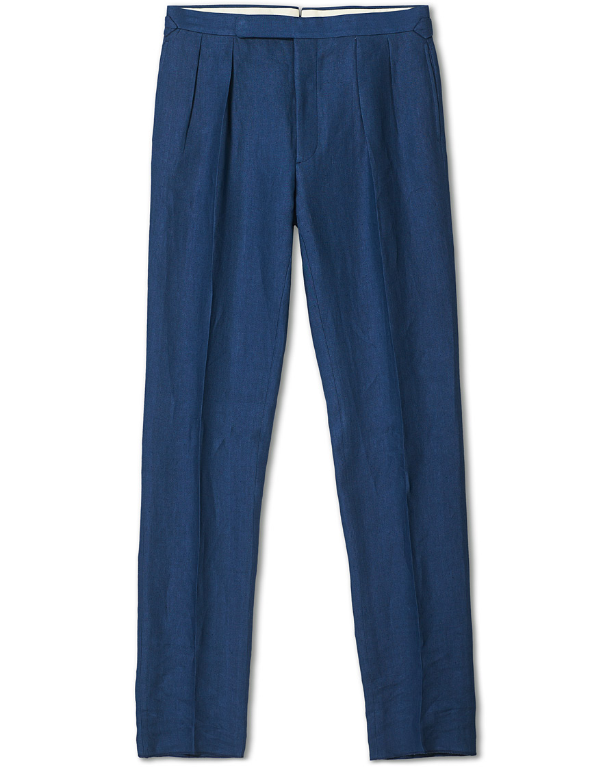Herren | Hosen | Ralph Lauren Purple Label | Linen Trousers Medium Blue