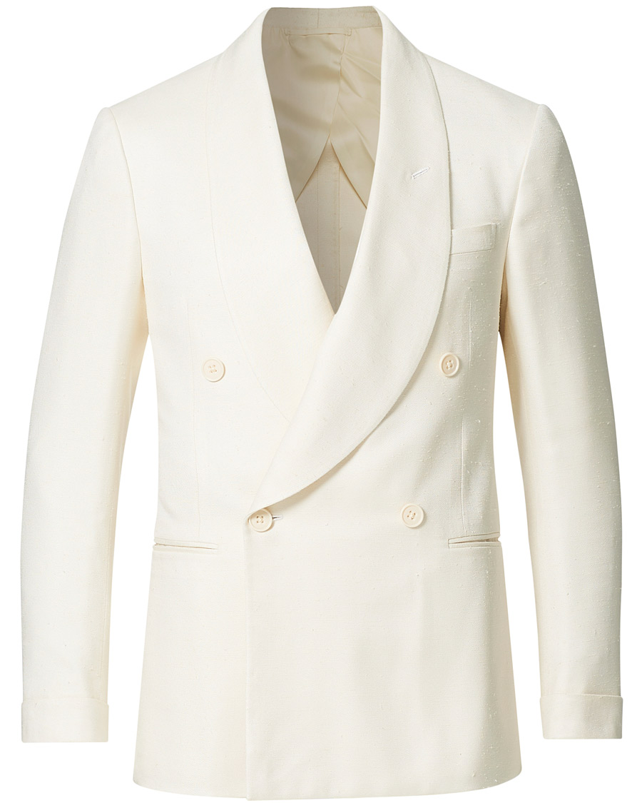 Herren | Sakkos | Ralph Lauren Purple Label | Double Breasted Mulberry Silk Blazer Cream