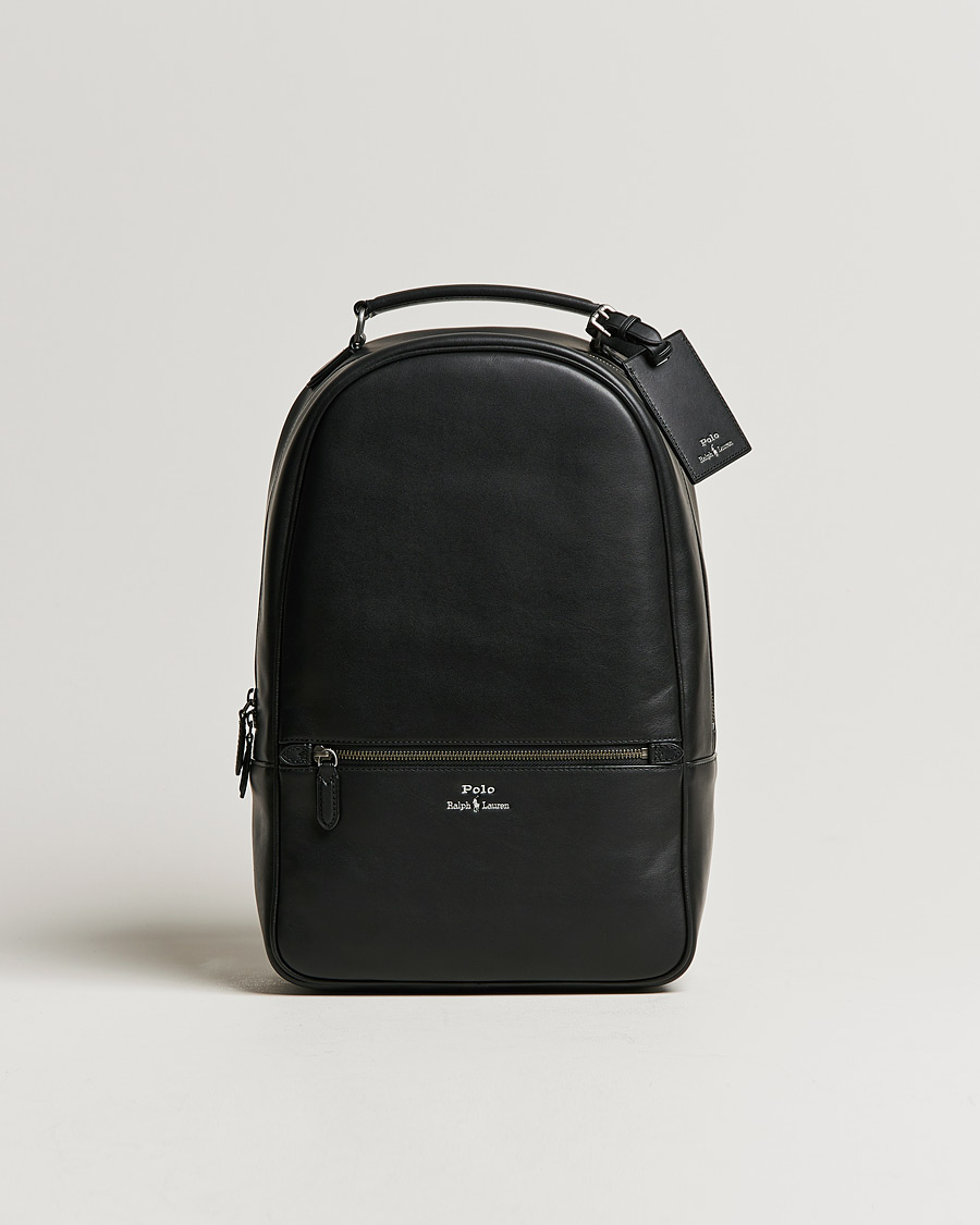 Herren | Polo Ralph Lauren Leather Backpack Black | Polo Ralph Lauren | Leather Backpack Black