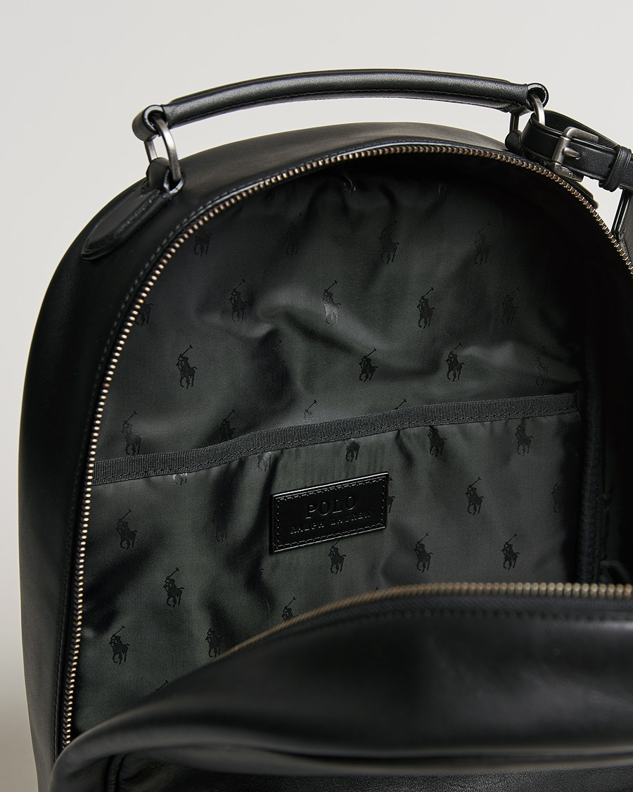 Herren | Polo Ralph Lauren Leather Backpack Black | Polo Ralph Lauren | Leather Backpack Black