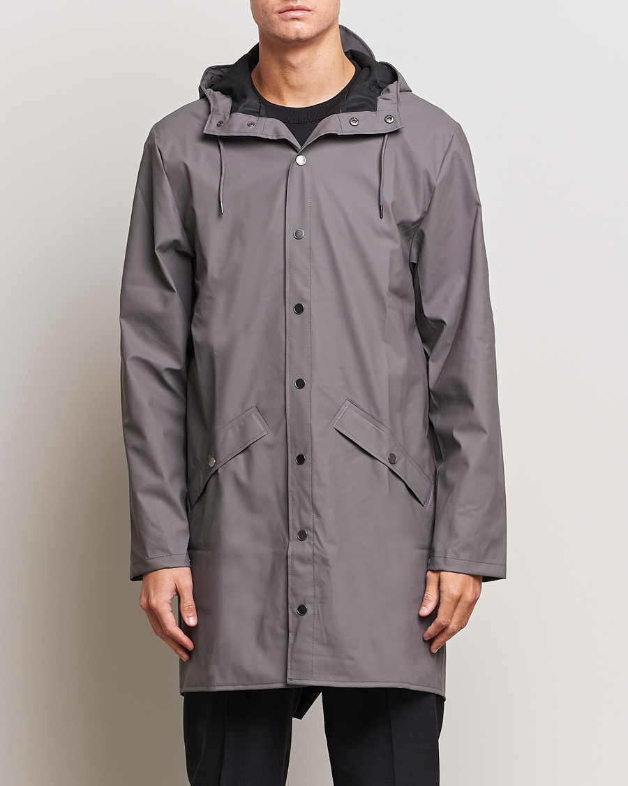 Herren | Stylisch im Regen | RAINS | Long Jacket Grey