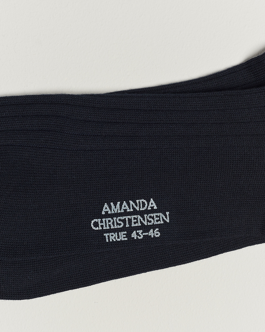 Herren | Kleidung | Amanda Christensen | 3-Pack True Cotton Ribbed Socks Dark Navy