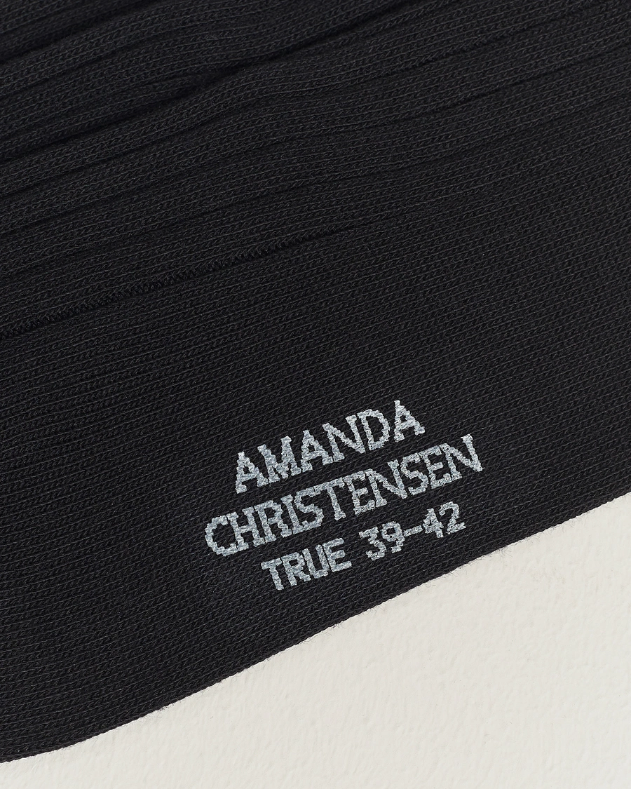 Herren | Socken | Amanda Christensen | 3-Pack True Cotton Ribbed Socks Black