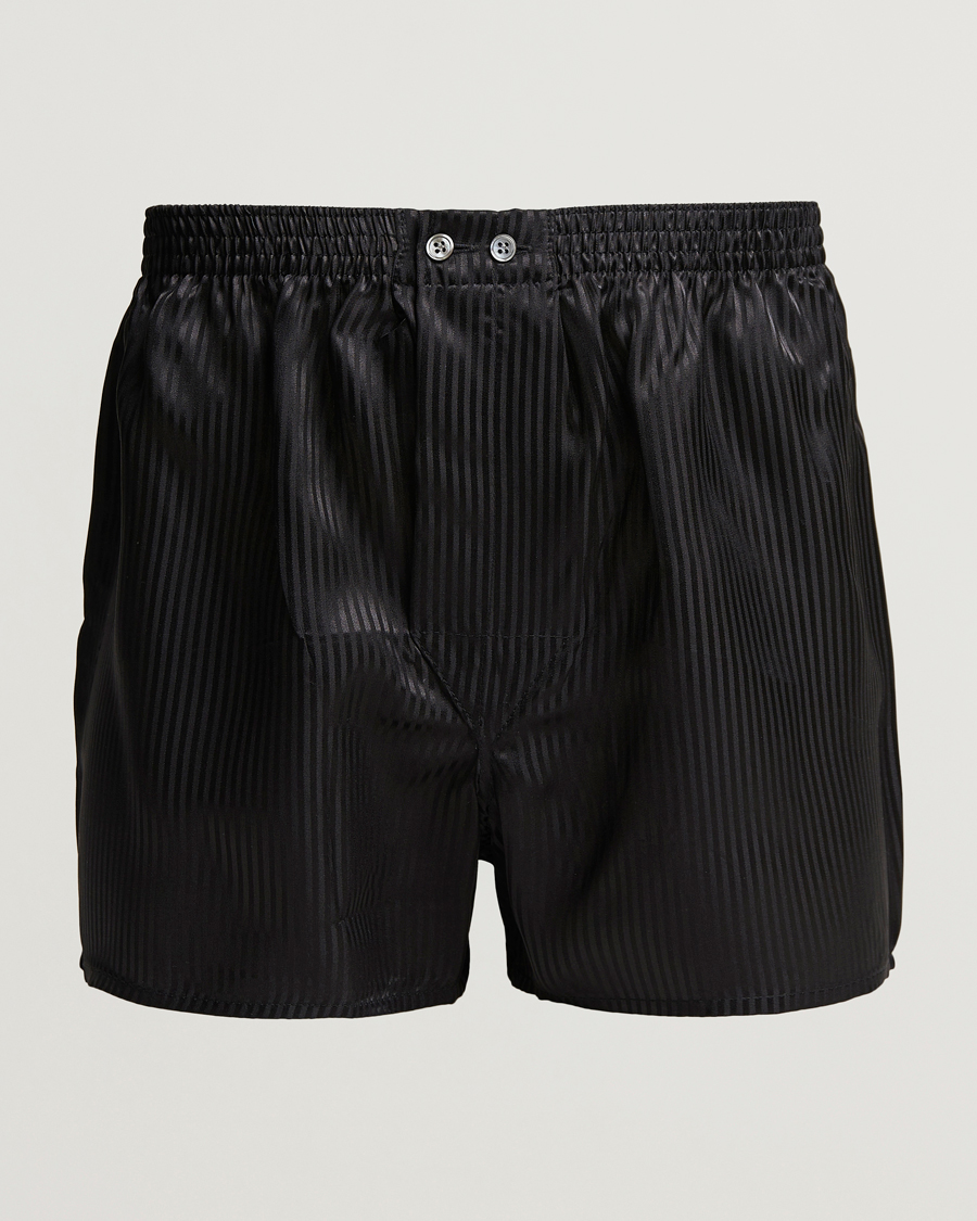 Herren | Unterwäsche | Derek Rose | Classic Fit Silk Boxer Shorts Black