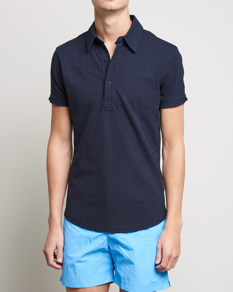 Herren | Poloshirt | Orlebar Brown | Sebastian Tailored Cotton Polo Navy