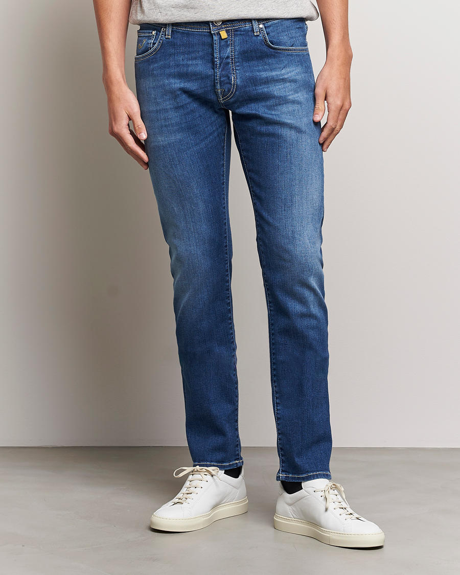 Herren | Blaue jeans | Jacob Cohën | Nick 622 Slim Fit Stretch Jeans Stone Wash