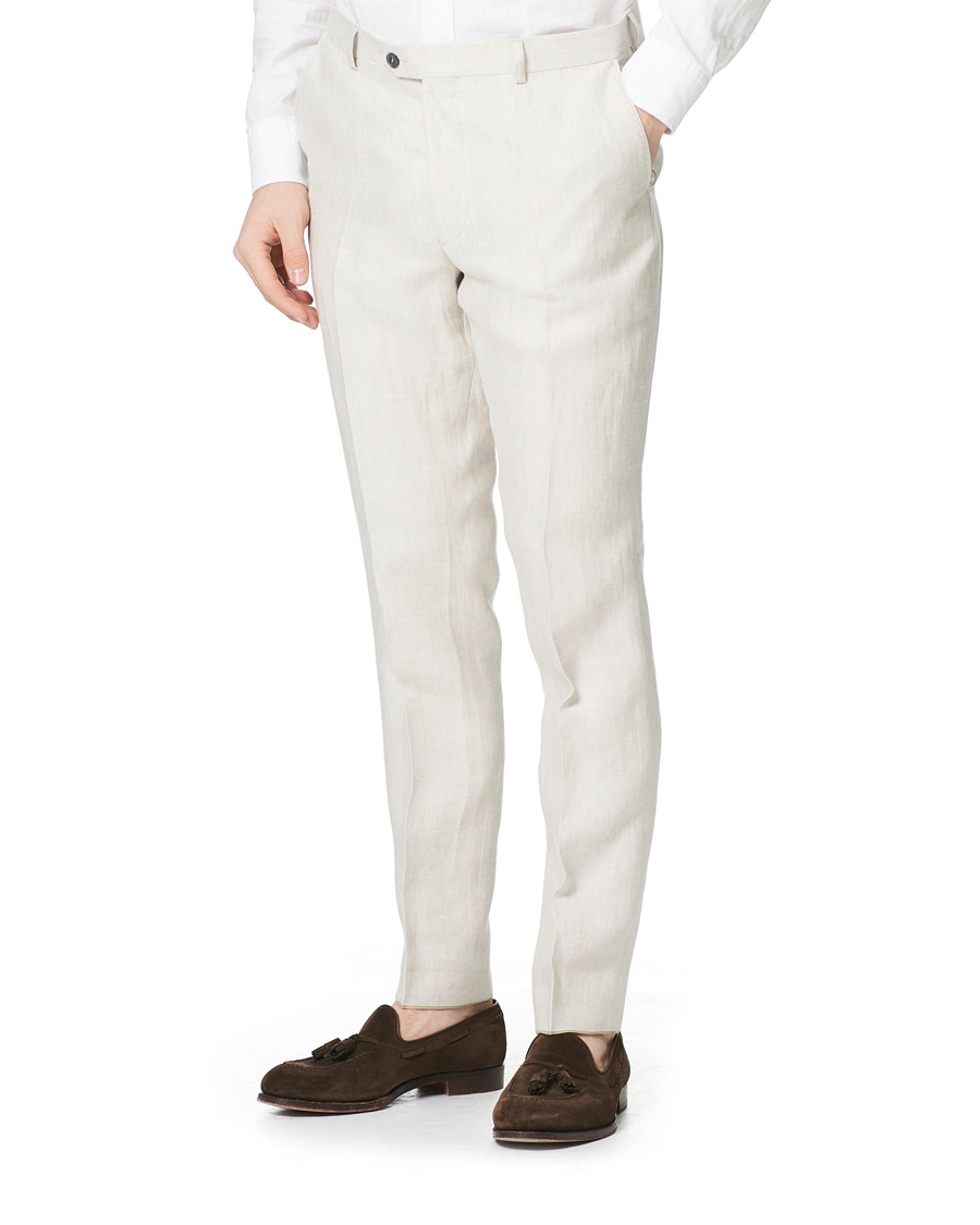 Herren | Hosen | Oscar Jacobson | Denz Linen Trousers Off White
