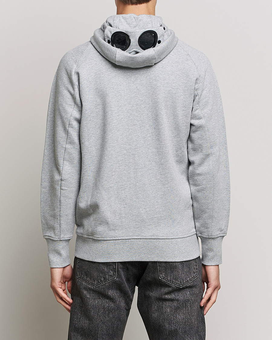 Herren | Pullover | C.P. Company | Diagonal Raised Fleece Full Zip Goggle Hoodie Grey