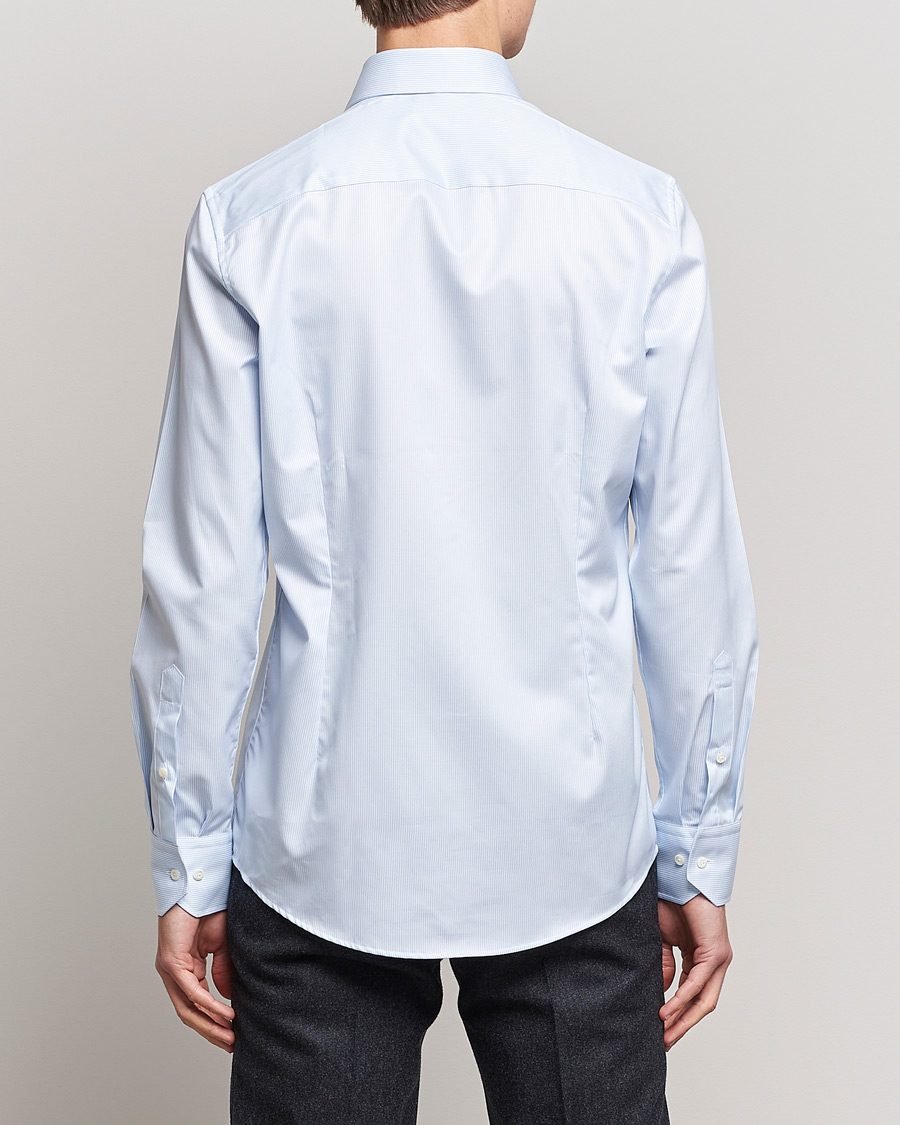 Herren | Hemden | Stenströms | Slimline Thin Stripe Shirt White/Blue