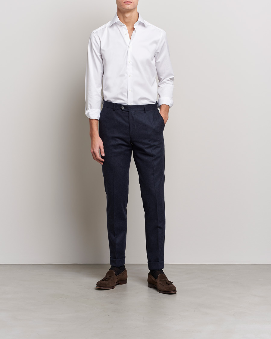 Herren | Formelle Hemden | Stenströms | Slimline Cut Away Shirt White