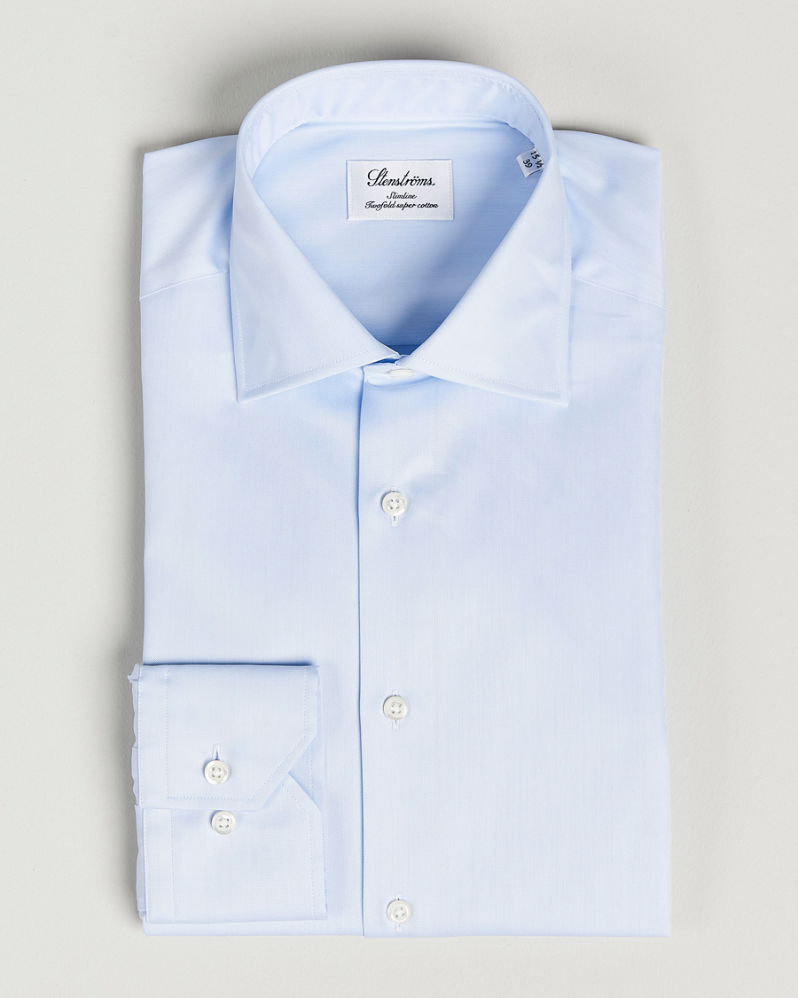Herren | Hemden | Stenströms | Slimline Cut Away Shirt Light Blue