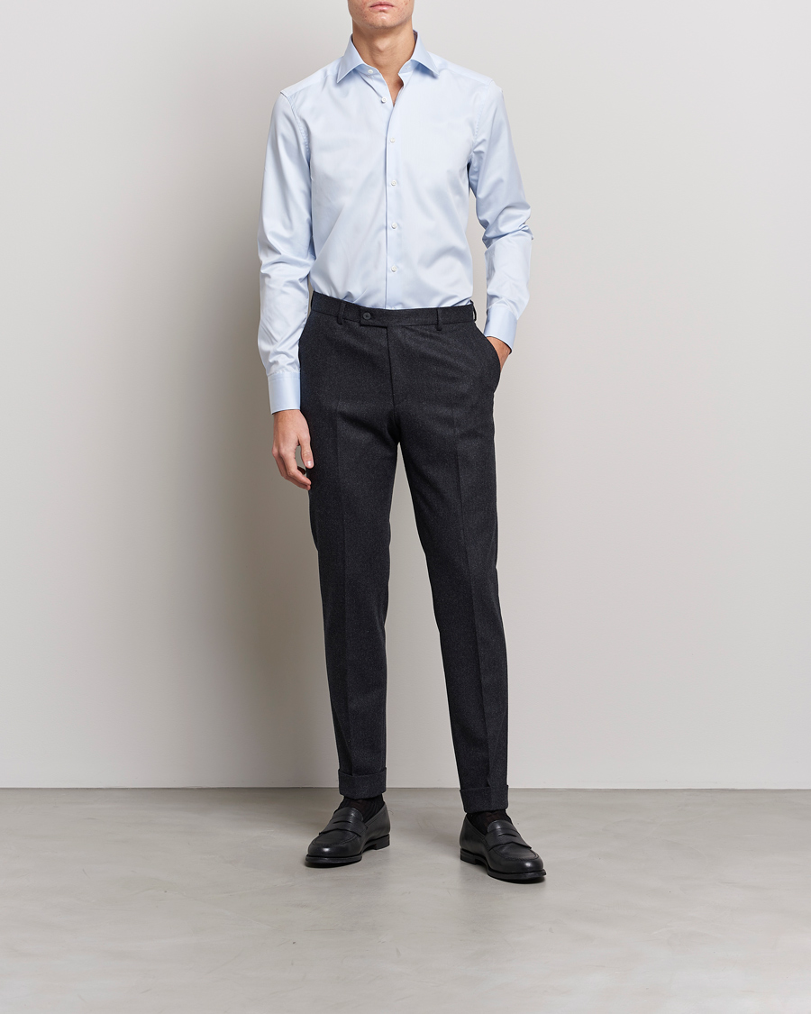 Herren | Hemden | Stenströms | Slimline Cut Away Shirt Light Blue