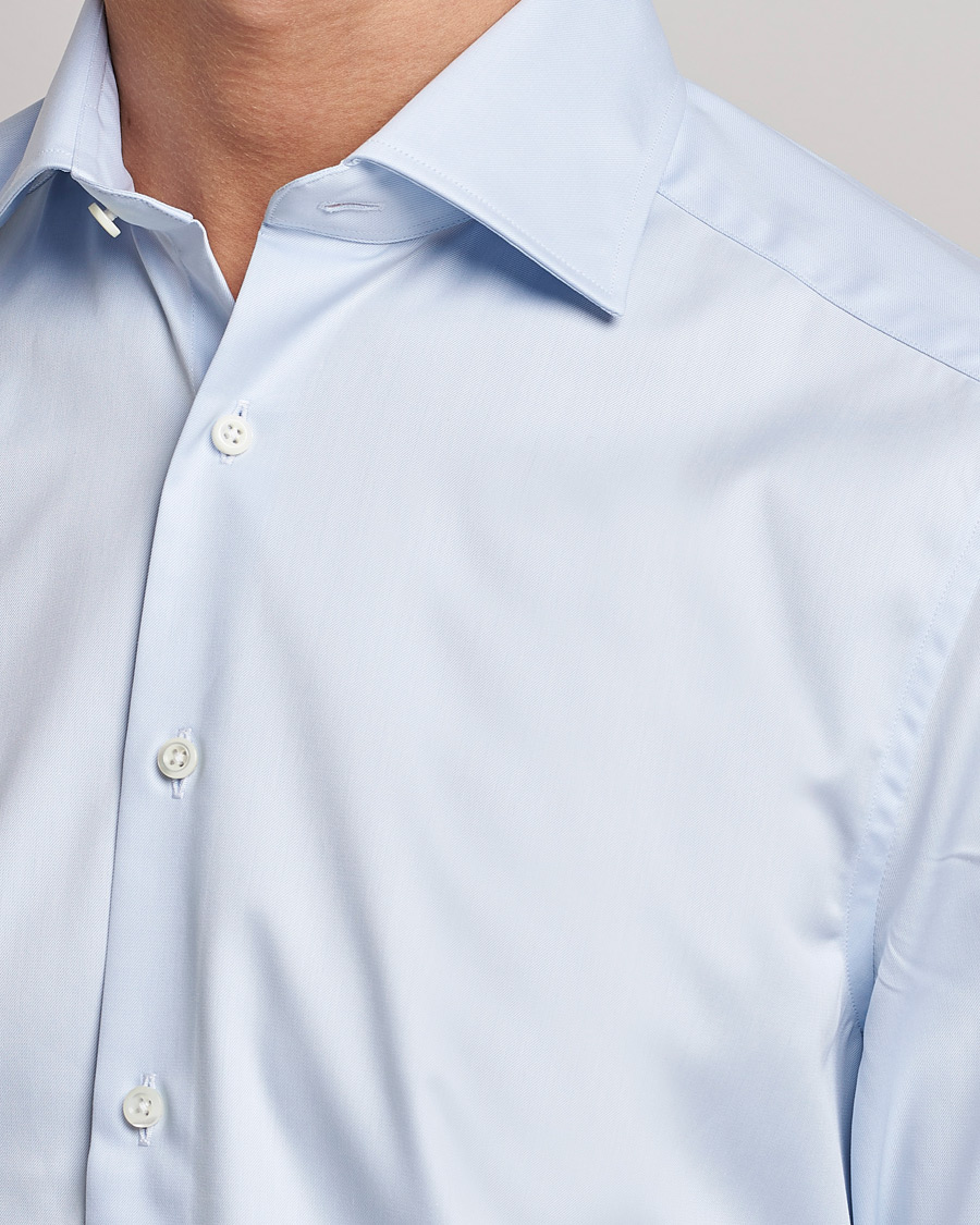 Herren | Hemden | Stenströms | Slimline Double Cuff Light Blue