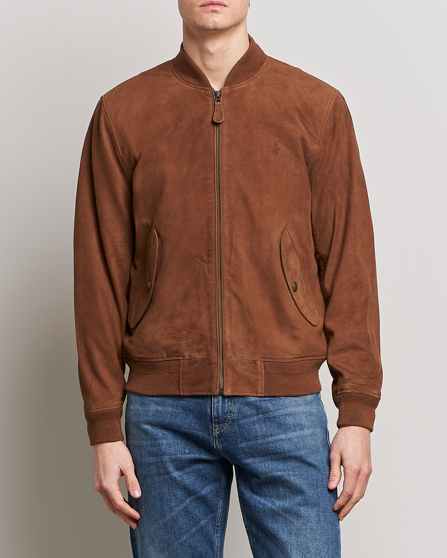 Herren | Jacken | Polo Ralph Lauren | Gunners Lined Suede Bomber Jacket Country Brown