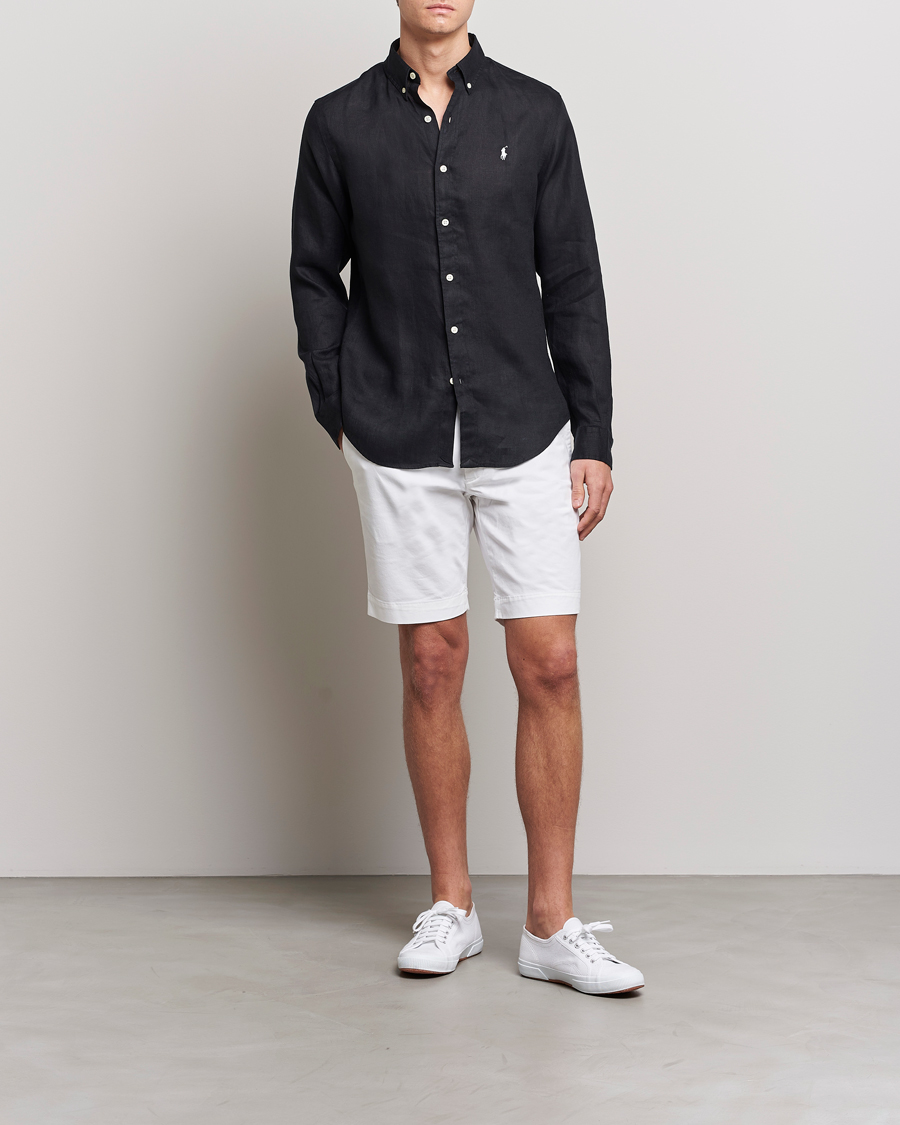 Herren | Hemden | Polo Ralph Lauren | Slim Fit Linen Button Down Shirt Polo Black