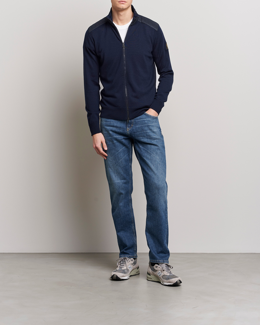 Herren | Pullover | Belstaff | Kelby Zip Cardigan Navy