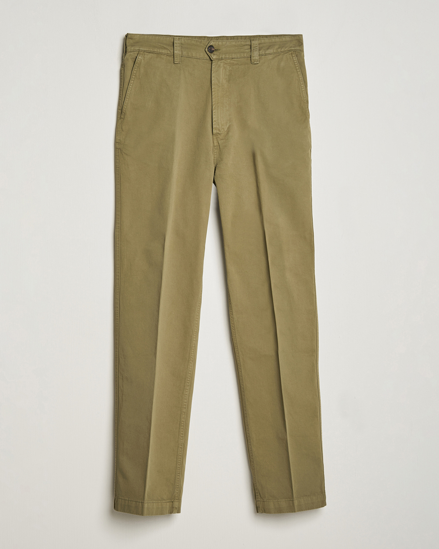 Herren | Hosen | Drake's | Flat Front Cotton Chino Olive