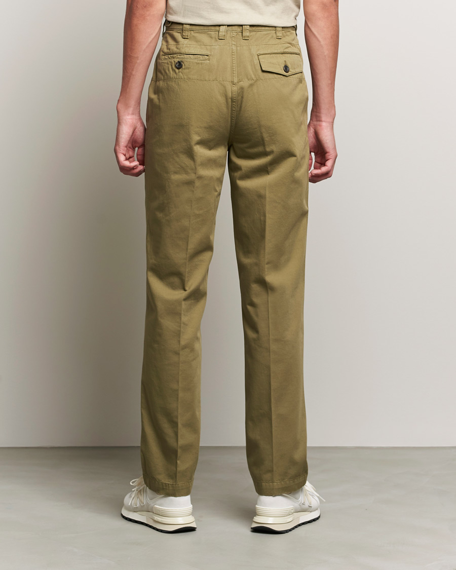 Herren | Hosen | Drake's | Flat Front Cotton Chino Olive