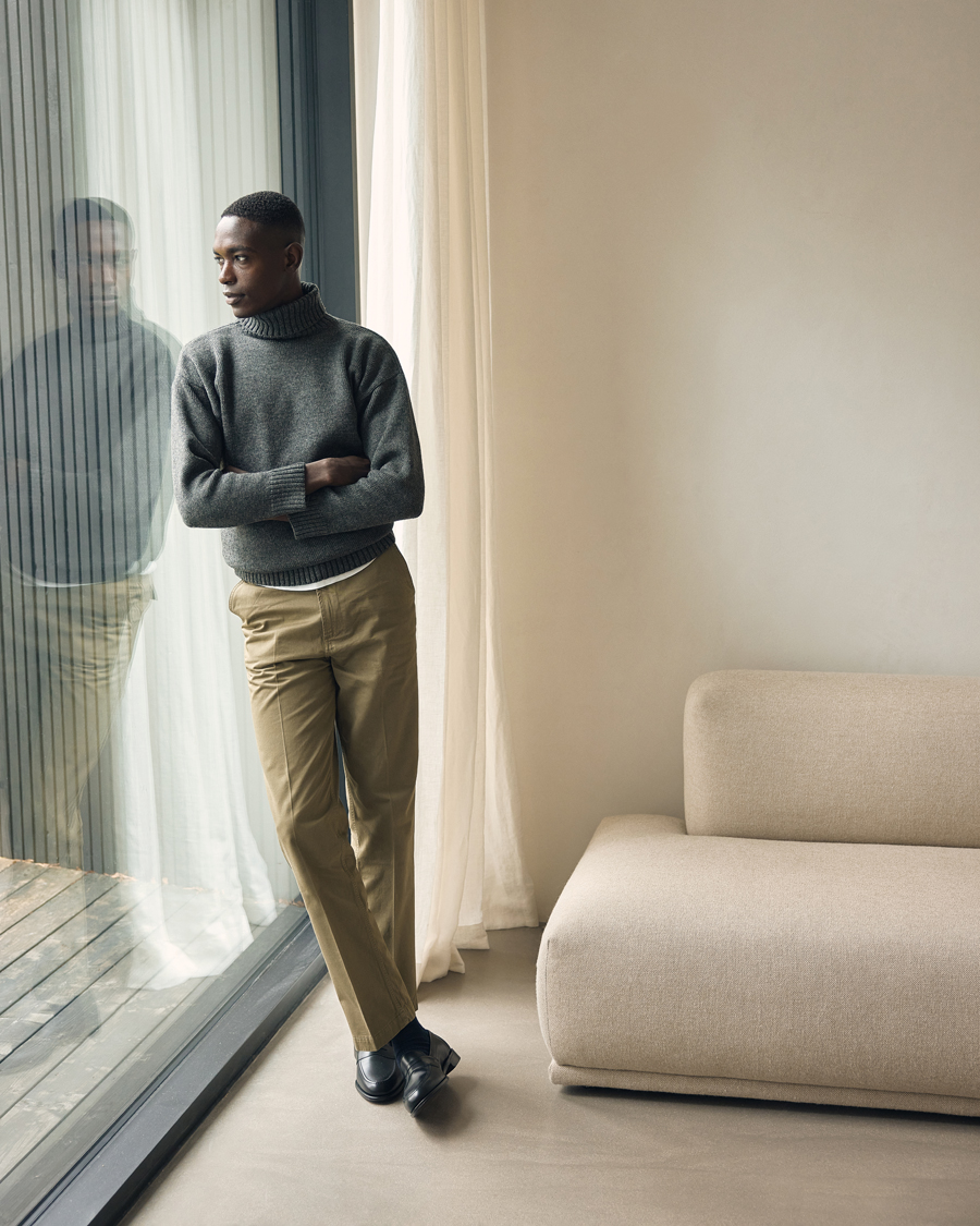 Herren | Hosen | Drake's | Flat Front Cotton Chino Olive