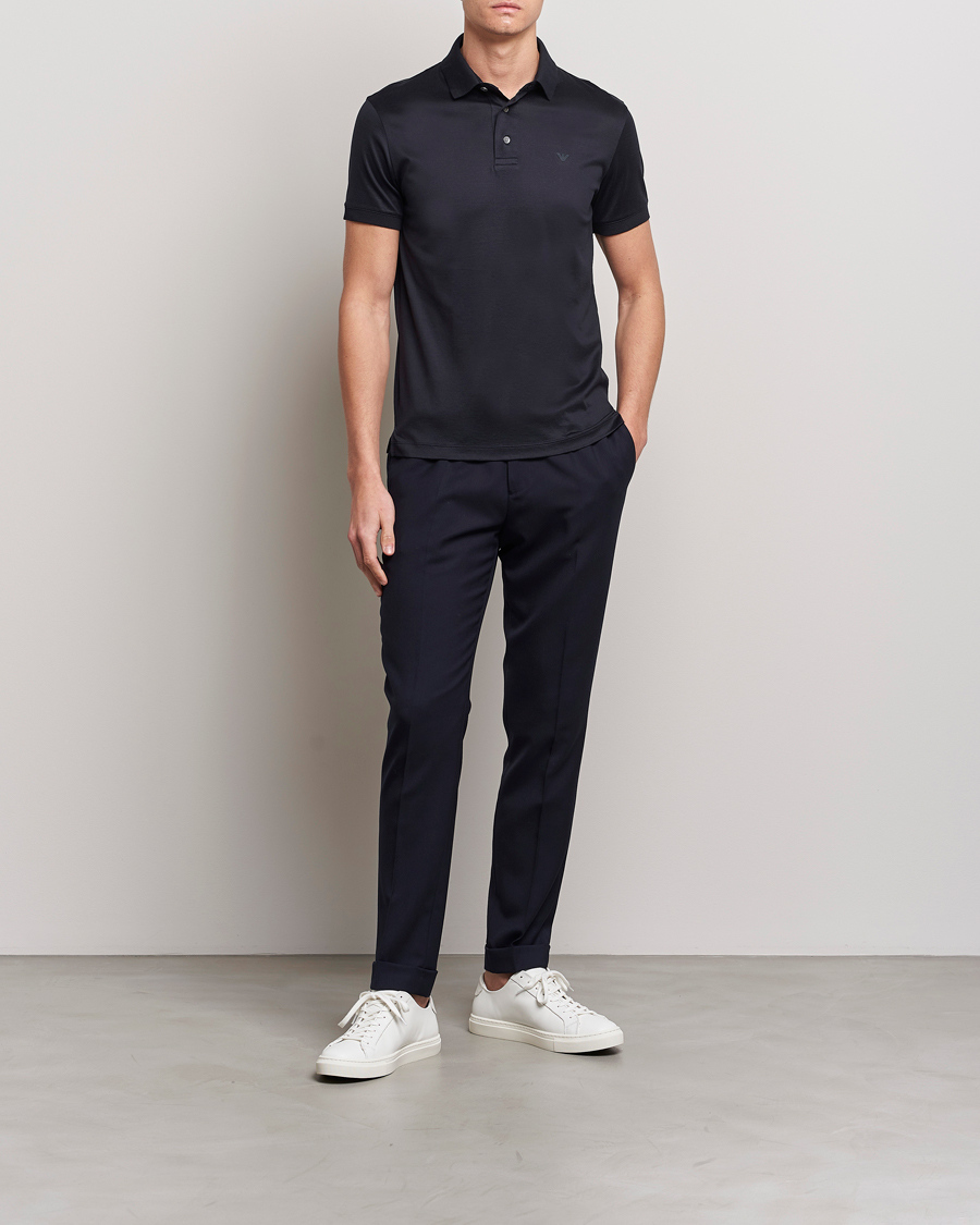 Herren | Poloshirts | Emporio Armani | Cotton Tencel Polo Navy