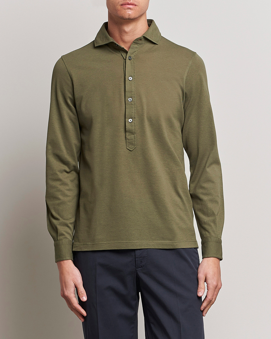 Herren | Hemden | Gran Sasso | Popover Shirt Olive