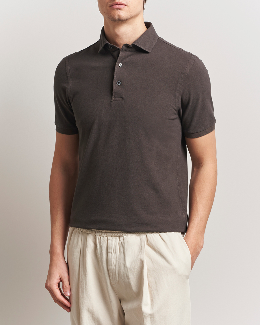 Herren | Poloshirts | Gran Sasso | Washed Polo Brown