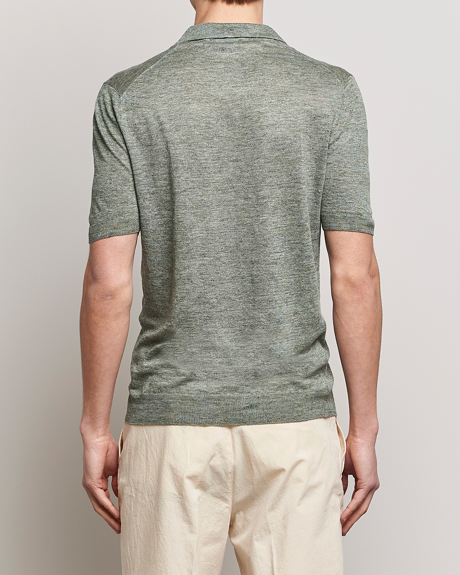 Herren | Poloshirts | Gran Sasso | Knitted Linen Polo Green
