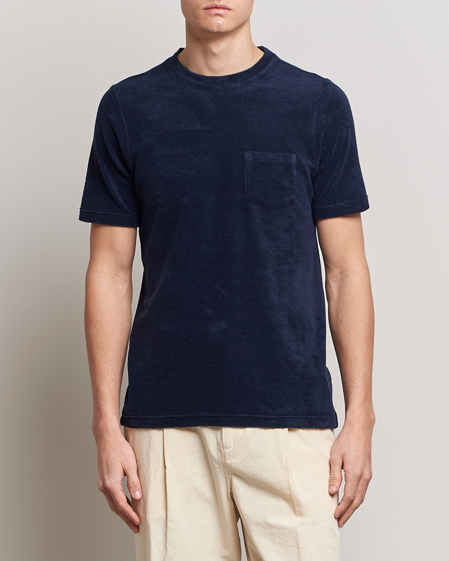 Herren | T-Shirts | Gran Sasso | Cotton Terry Tee Navy