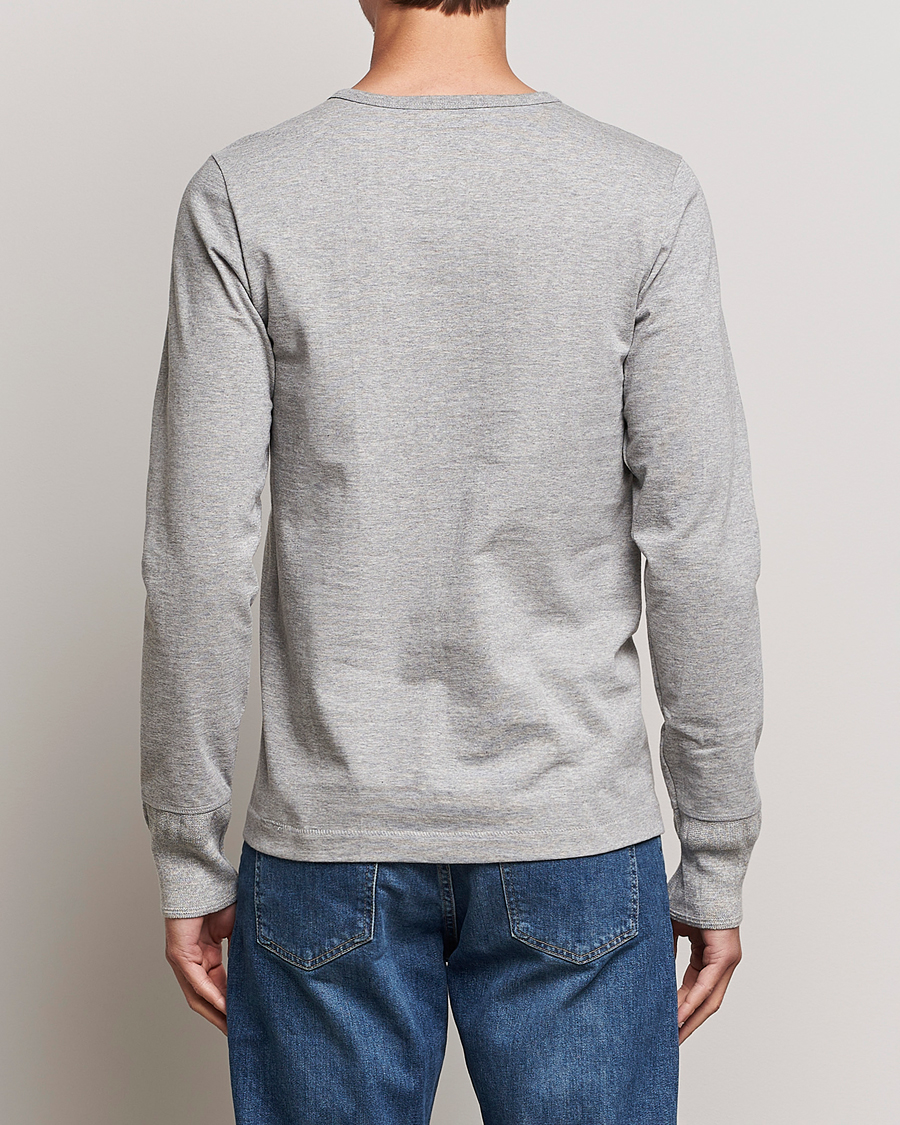 Herren | T-Shirts | Merz b. Schwanen | Classic Organic Cotton Henley Sweater Grey Mel