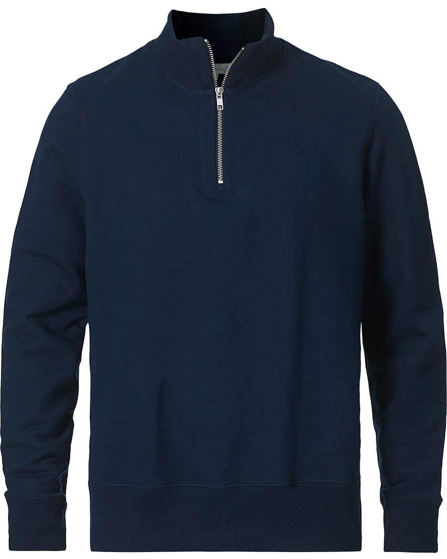 Herren | Pullover | Merz b. Schwanen | Organic Cotton Half Zip Sweat Ink