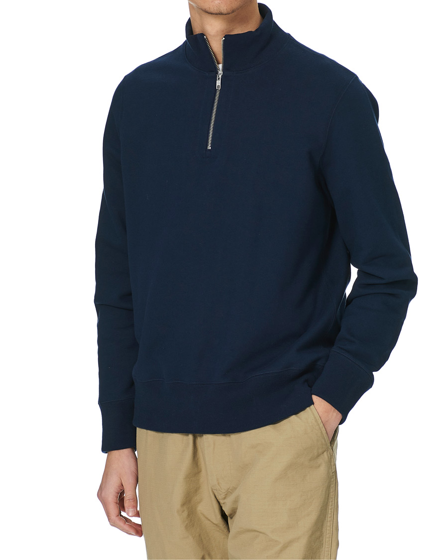 Herren | Pullover | Merz b. Schwanen | Organic Cotton Half Zip Sweat Ink