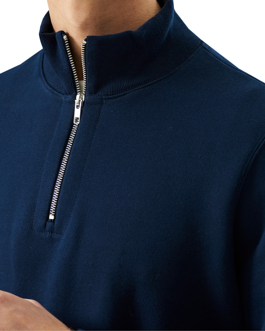 Herren | Pullover | Merz b. Schwanen | Organic Cotton Half Zip Sweat Ink