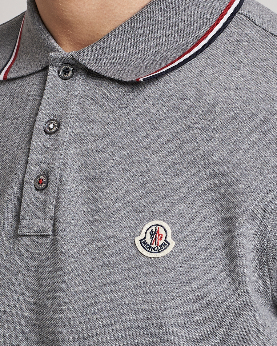 Herren | Poloshirts | Moncler | Contrast Rib Polo Heather Grey