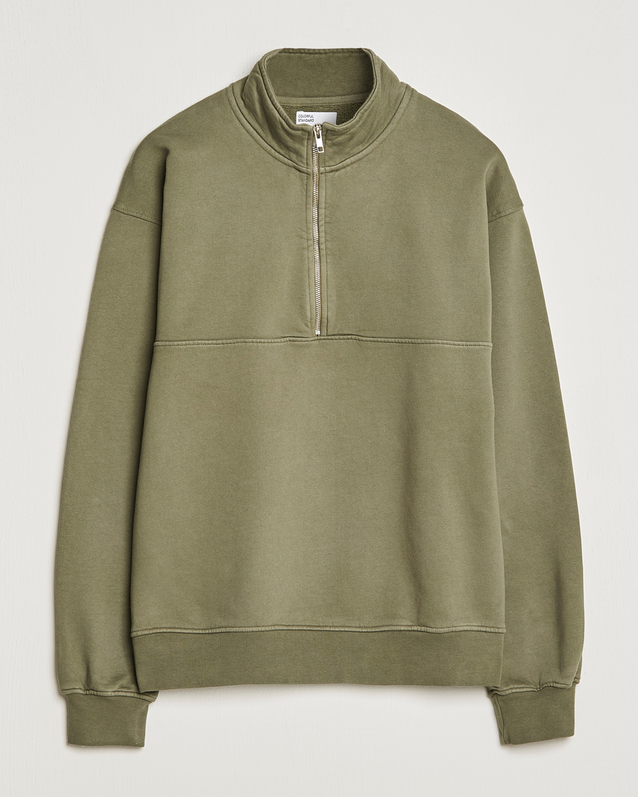 Herren | Pullover | Colorful Standard | Classic Organic Half-Zip Dusty Olive