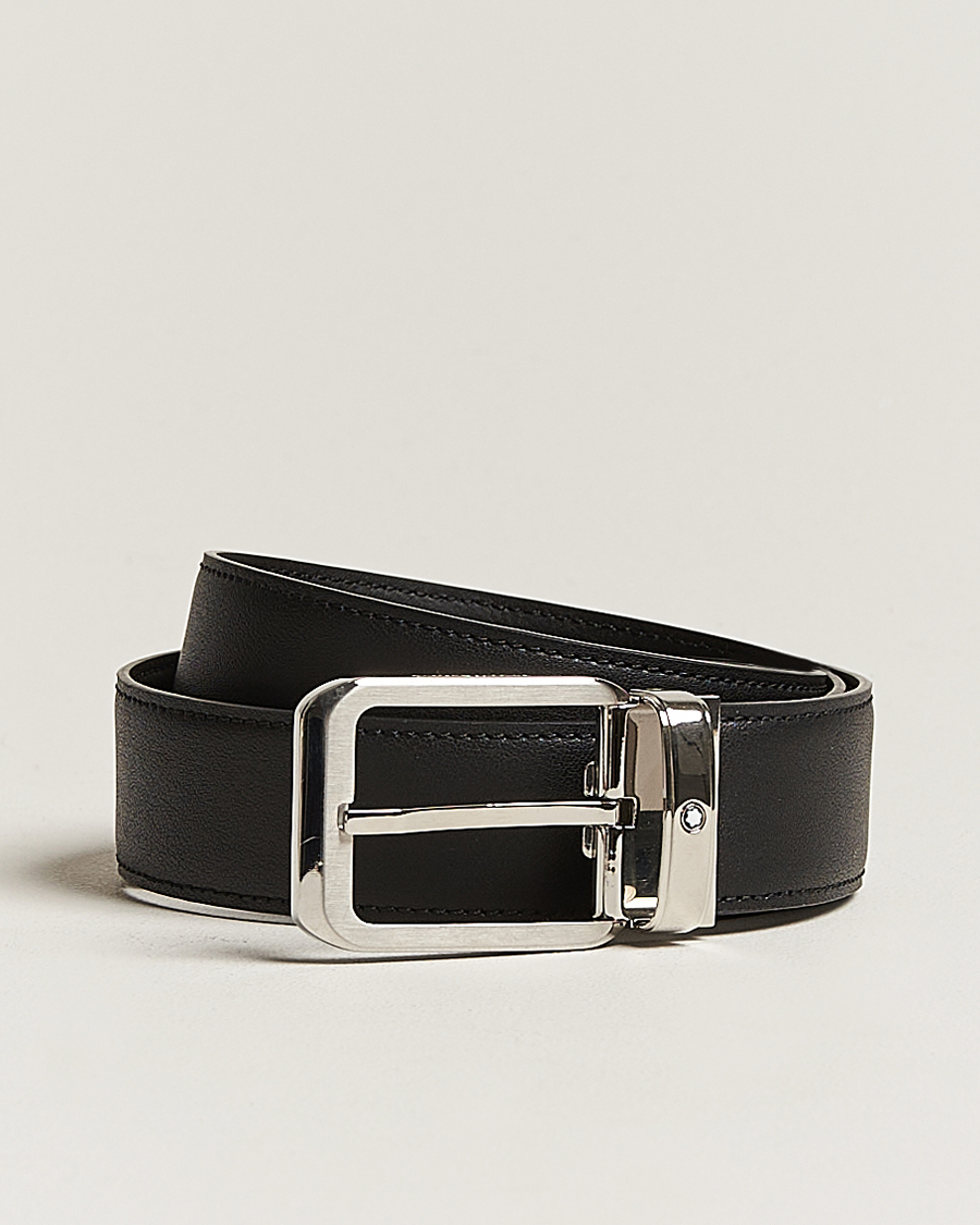Herren | Montblanc Black 35 mm Leather belt Black | Montblanc | Black 35 mm Leather belt Black