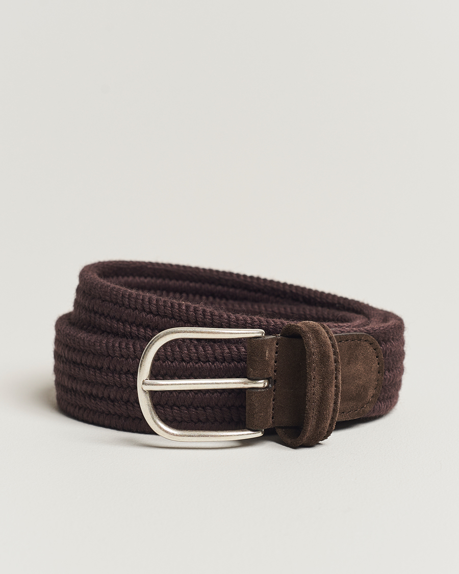 Herren | Gürtel | Anderson's | Braided Wool Belt Brown