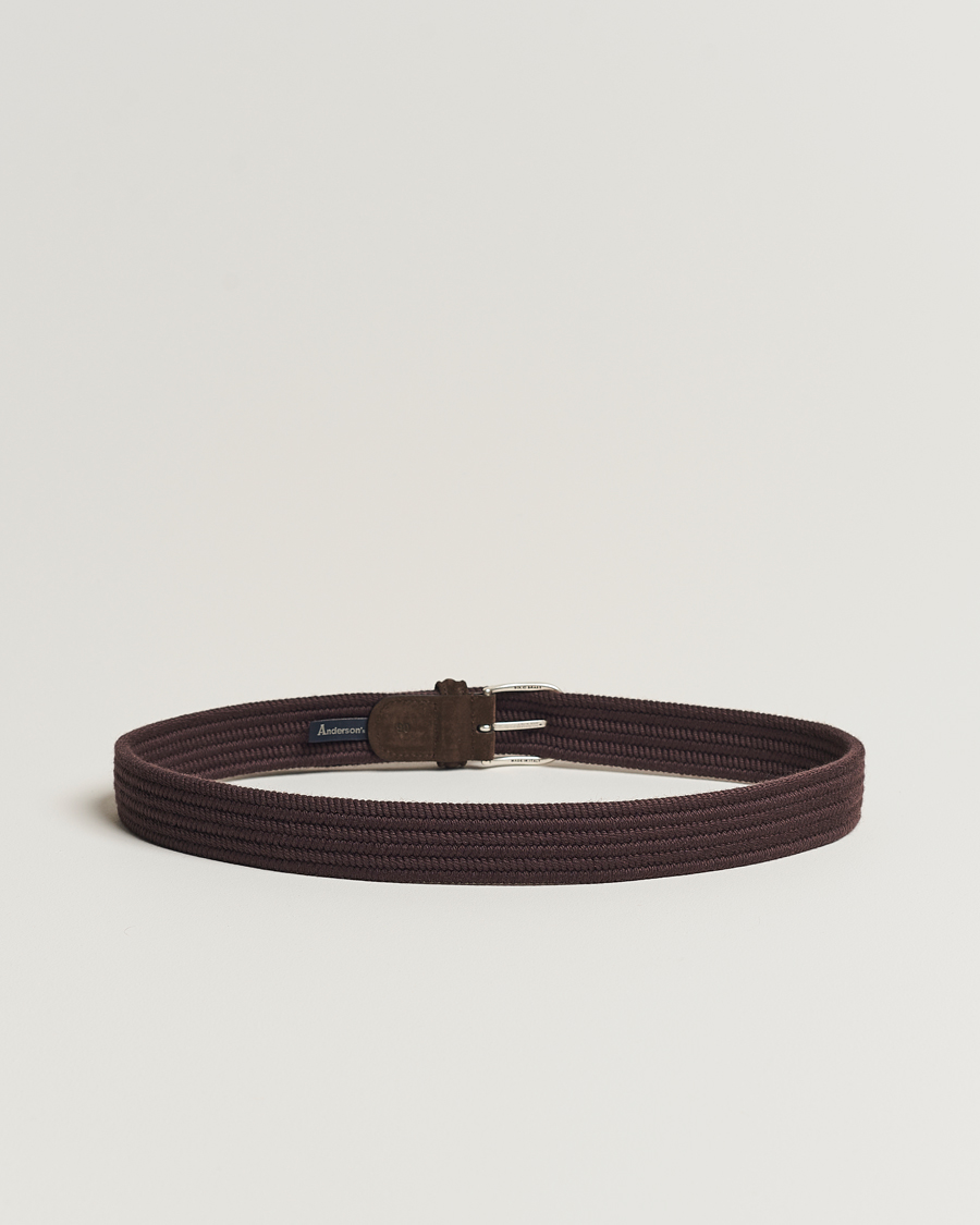 Men | Italian Department | Anderson\'s | Braided Wool Belt Brown